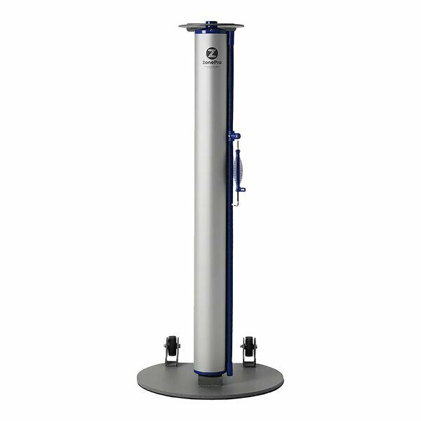 Zonepro Single Rolling Stanchion with Blue Safety Banner URS3000-BLU 466URS3000BLU